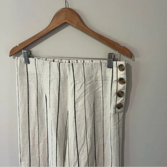 GAP WIDE LEG HIGH RISE LINEN BLEND PANTS - Picture 3 of 9